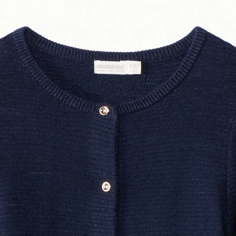Gilet manches longues en tricot uni pour fille