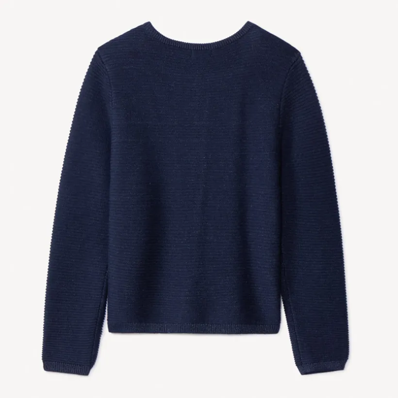Gilet manches longues en tricot uni pour fille