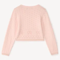 Gilet manches longues en tricot fantaisie pour fille