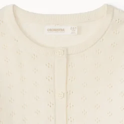 Gilet manches longues en tricot fantaisie pour fille