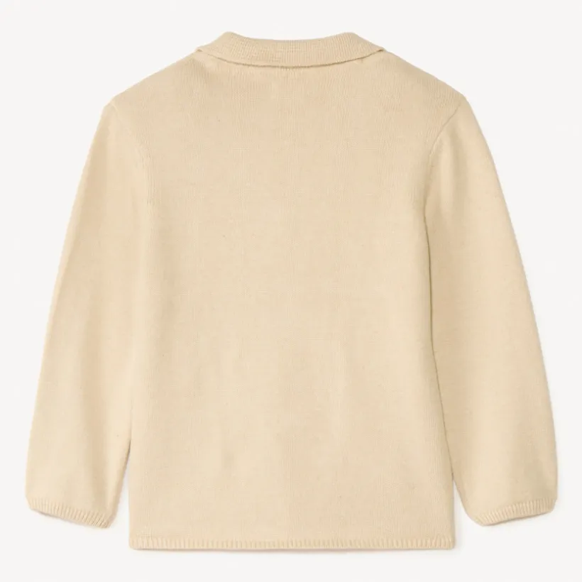 Gilet manches longues en tricot col tailleur pour garçon