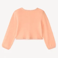Gilet à manches longues en tricot ajouré pour bébé fille