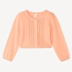 Gilet à manches longues en tricot ajouré pour bébé fille