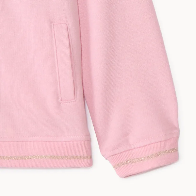 Gilet molleton à capuche ludique pour bébé fille