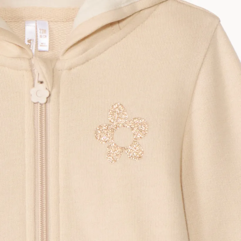 Gilet molleton à capuche ludique pour bébé fille