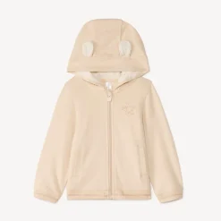 Gilet molleton à capuche ludique pour bébé fille