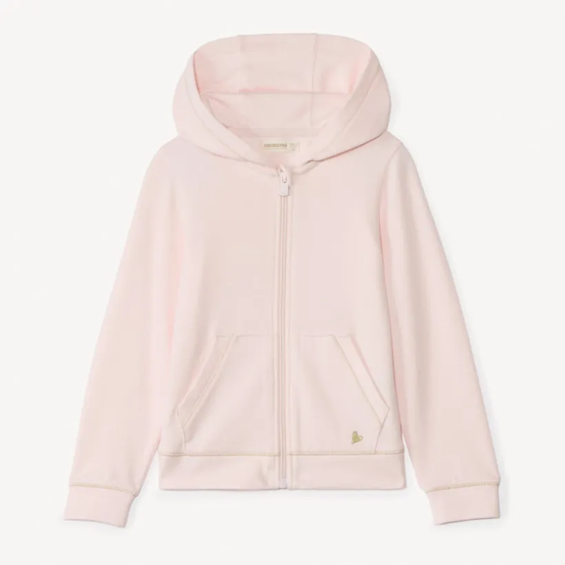 Gilet molleton uni à capuche pour fille