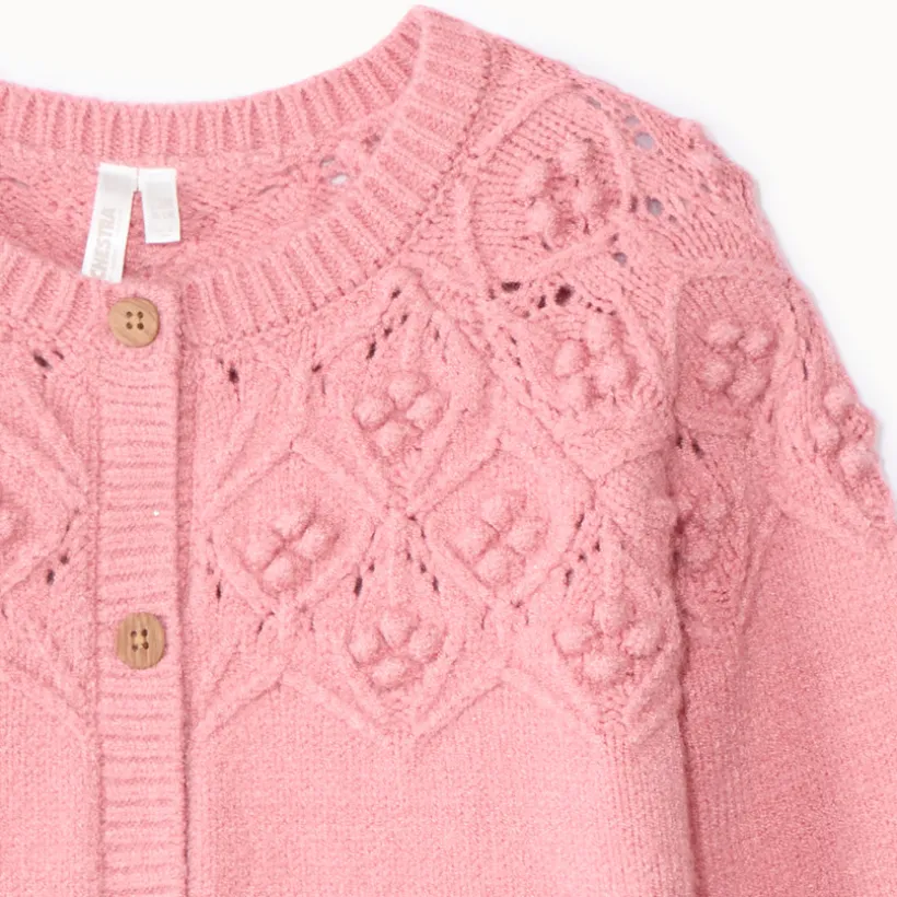 Gilet oversize en tricot fantaisie pour bébé fille