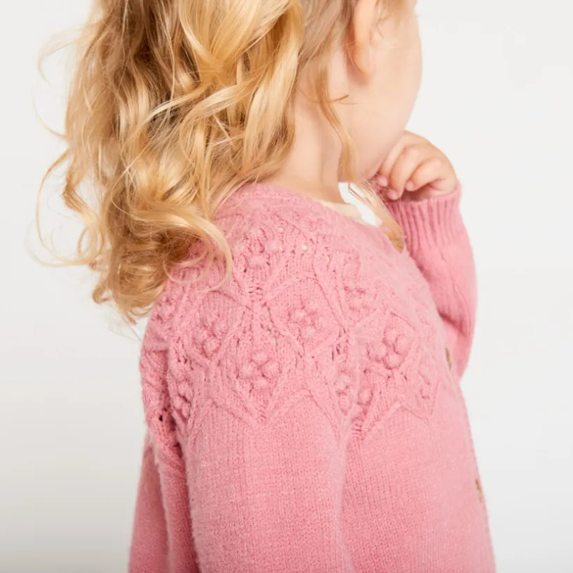 Gilet oversize en tricot fantaisie pour bébé fille