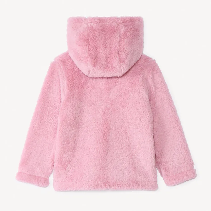 Gilet polaire en sherpa uni avec capuche pour bébé fille