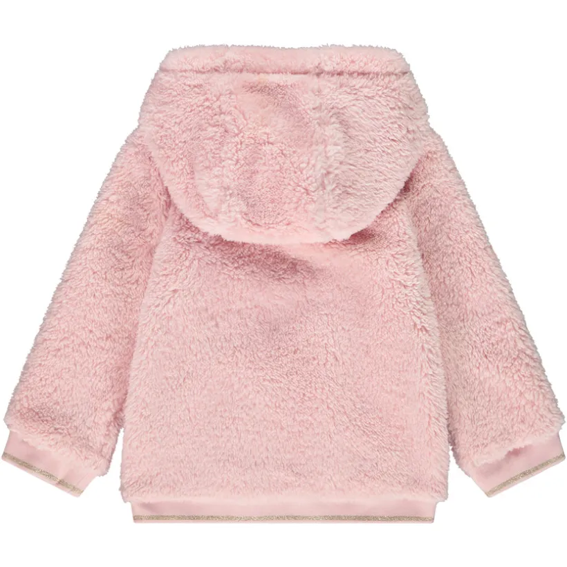 Gilet polaire uni en sherpa pour bébé fille
