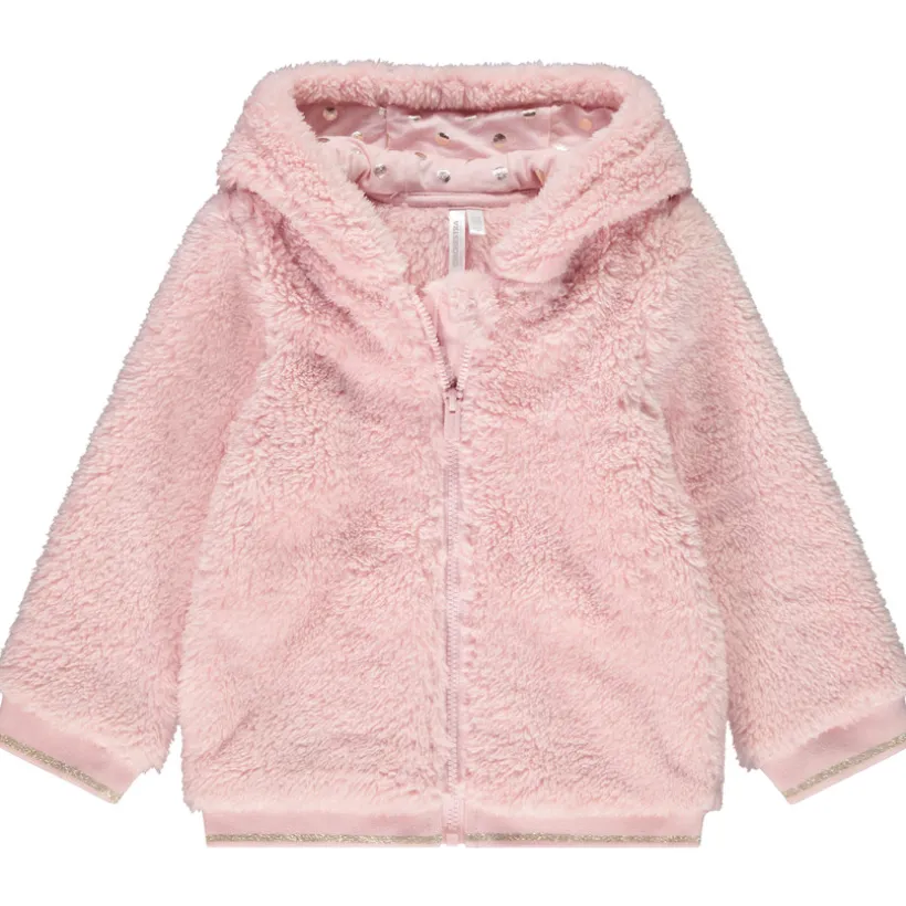 Gilet polaire uni en sherpa pour bébé fille