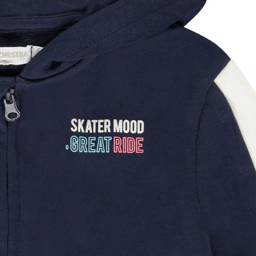 Gilet à print fantaisie en molleton et capuche pour garçon