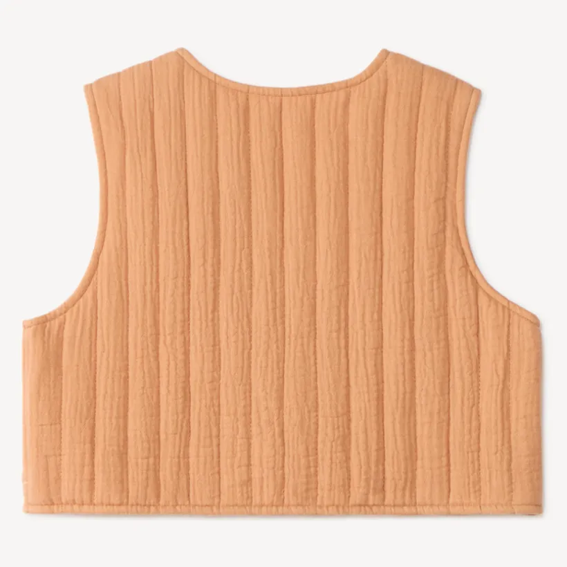 Gilet sans manches fille broderie florale