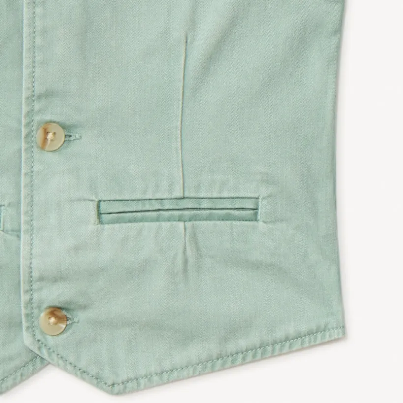 Gilet serveur en toile unie pour garçon