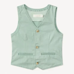 Gilet serveur en toile unie pour garçon