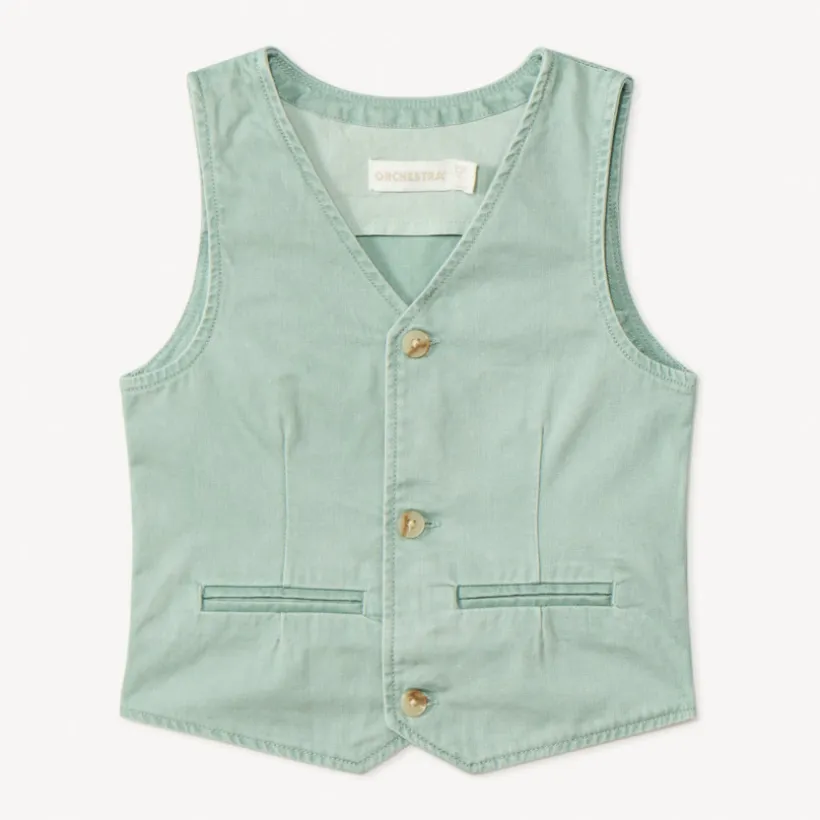 Gilet serveur en toile unie pour garçon