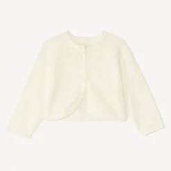 Gilet style boléro en tricot ajouré pour bébé fille
