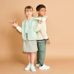 Gilet style teddy en molleton broderie fantaisie pour fille