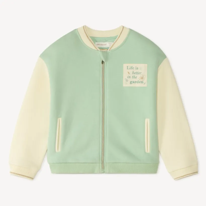 Gilet style teddy en molleton broderie fantaisie pour fille