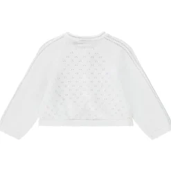 Gilet tricot en maille ajourée pour bébé fille