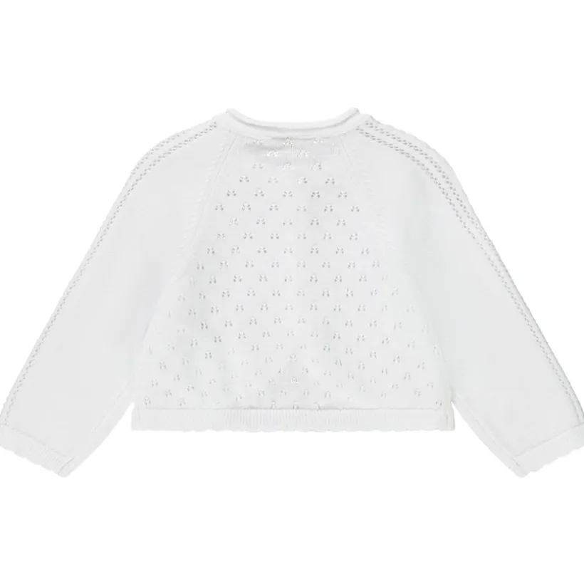 Gilet tricot en maille ajourée pour bébé fille