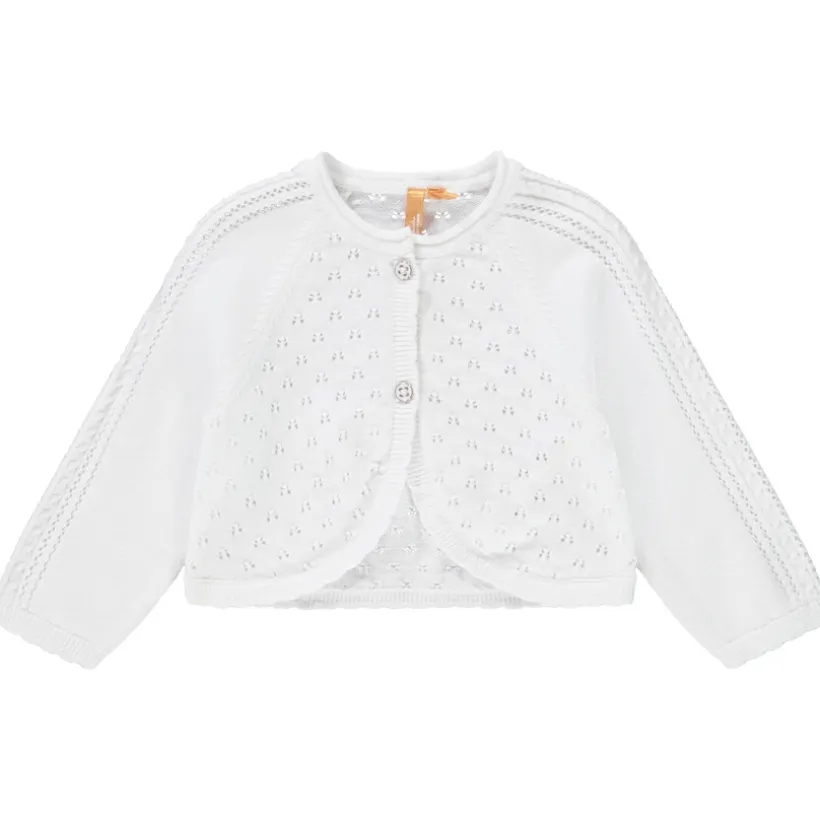 Gilet tricot en maille ajourée pour bébé fille
