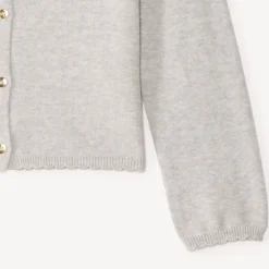 Gilet tricot uni fantaisie pour fille