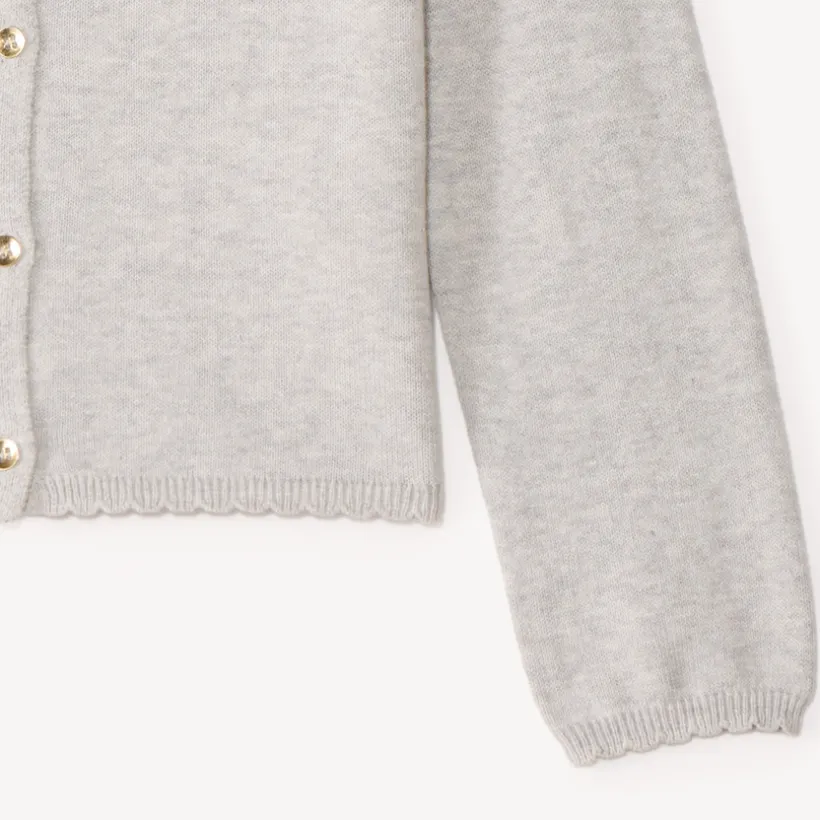 Gilet tricot uni fantaisie pour fille