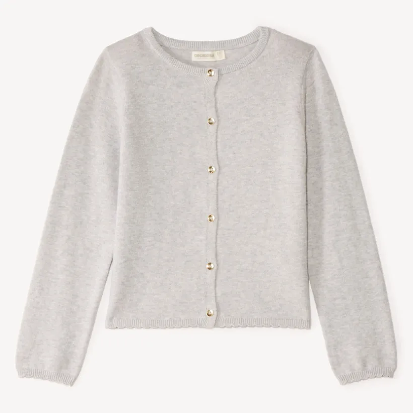 Gilet tricot uni fantaisie pour fille
