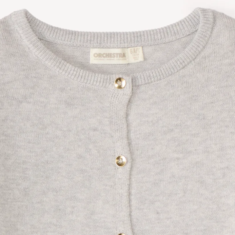 Gilet tricot uni fantaisie pour fille