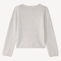 Gilet tricot uni fantaisie pour fille