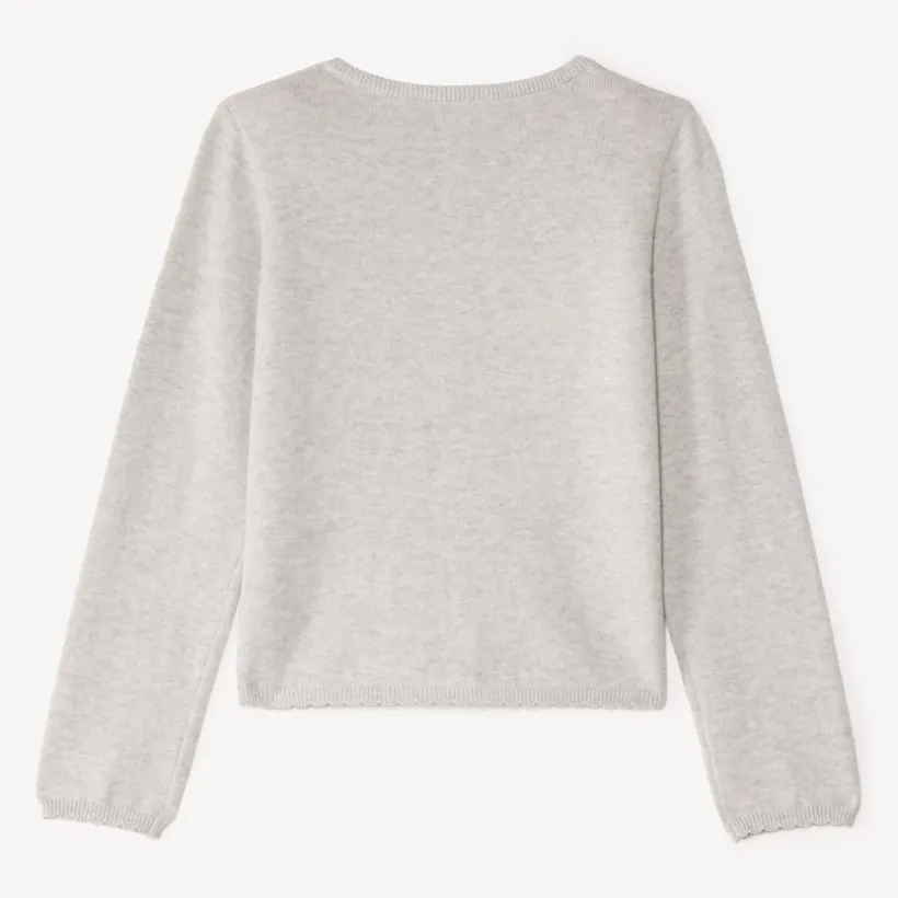 Gilet tricot uni fantaisie pour fille