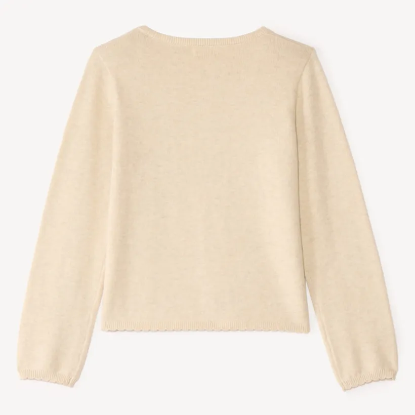 Gilet tricot uni fantaisie pour fille