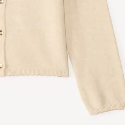 Gilet tricot uni fantaisie pour fille