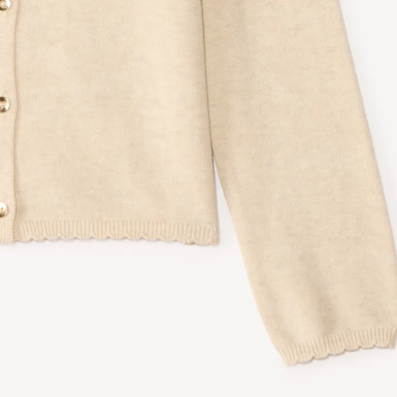 Gilet tricot uni fantaisie pour fille
