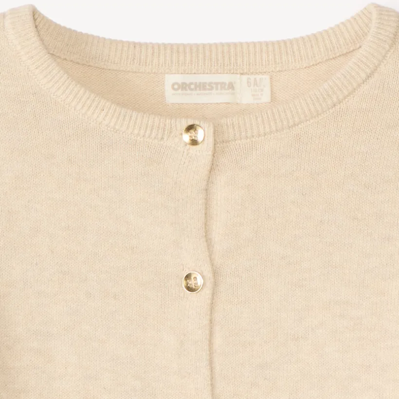 Gilet tricot uni fantaisie pour fille