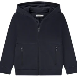 Gilet uni à capuche et poches zippées pour garçon