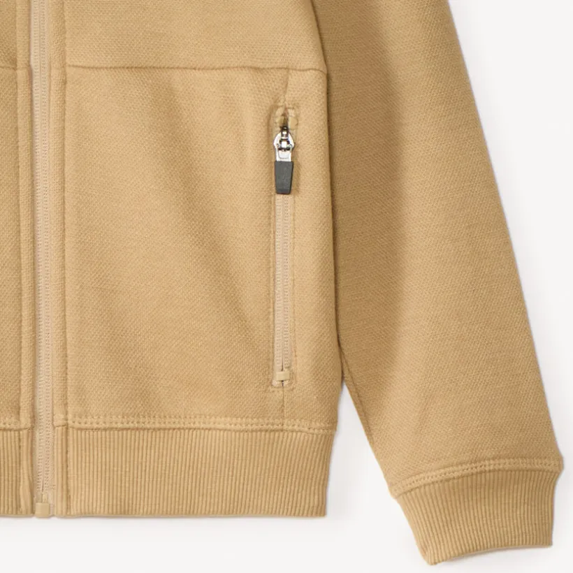 Gilet uni à capuche et poches zippées pour garçon