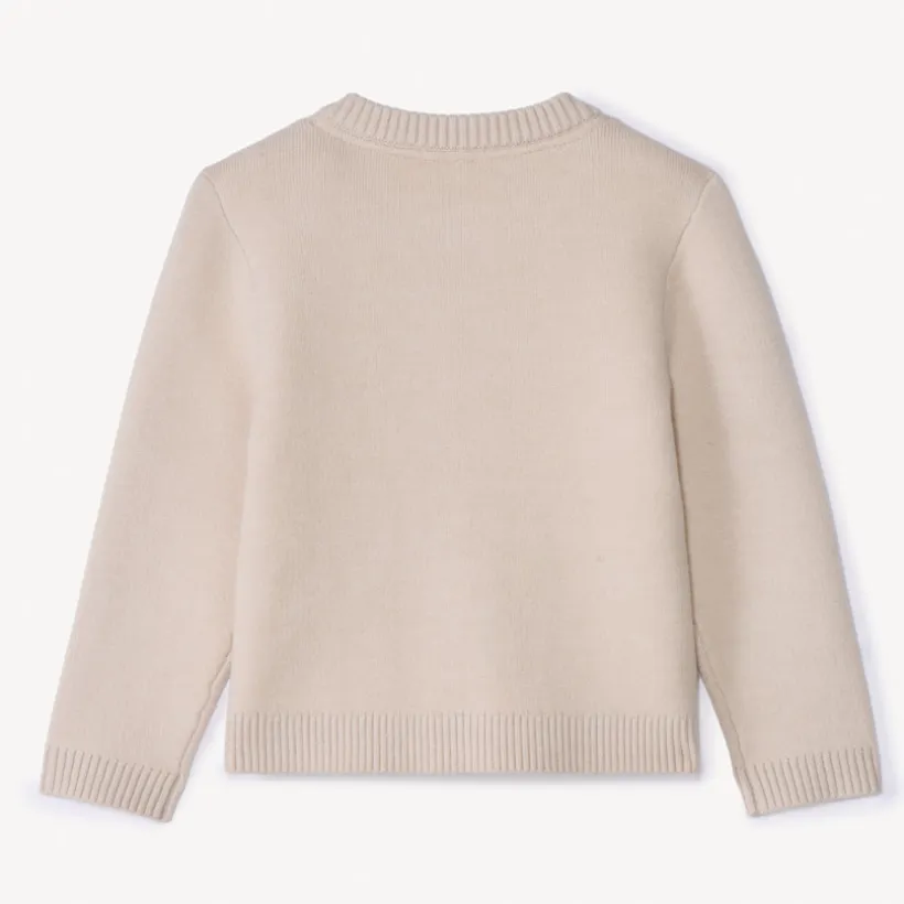 Gilet zippé en tricot coupé-cousu pour bébé fille