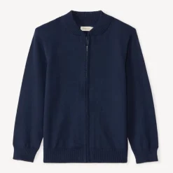 Gilet zippé en tricot uni pour garçon