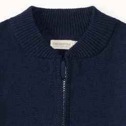 Gilet zippé en tricot uni pour garçon