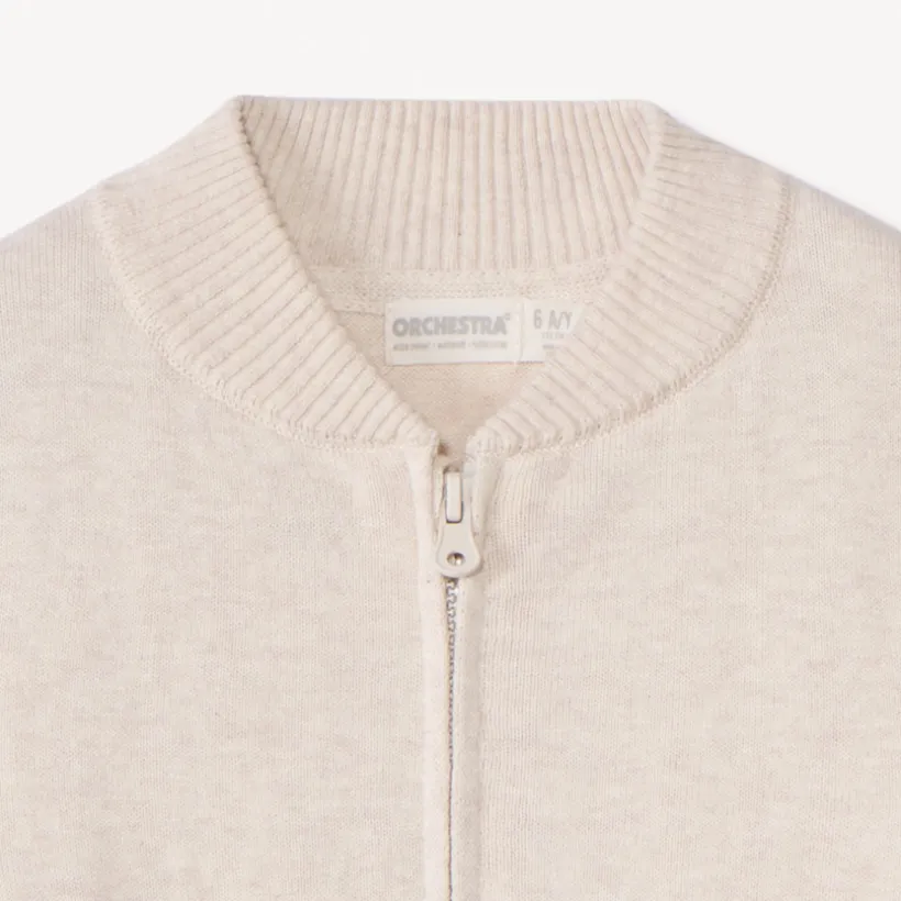Gilet zippé en tricot uni pour garçon