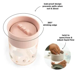 Gobelet d'apprentissage bord 360° Tiny Farm Rose