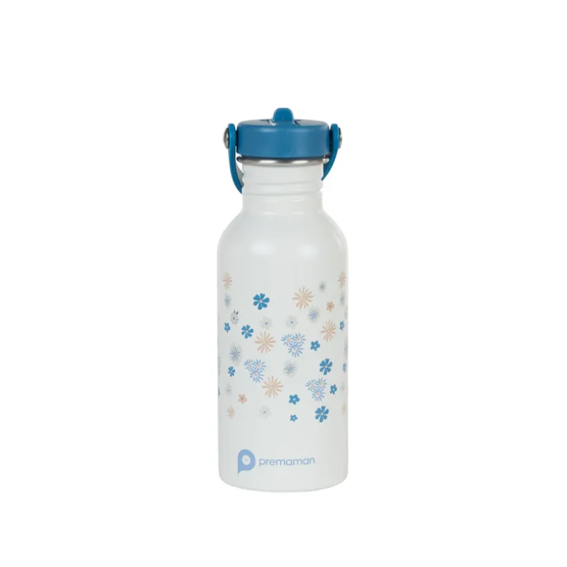 Gourde en inox avec Paille Tiny Flowers - 500 ml