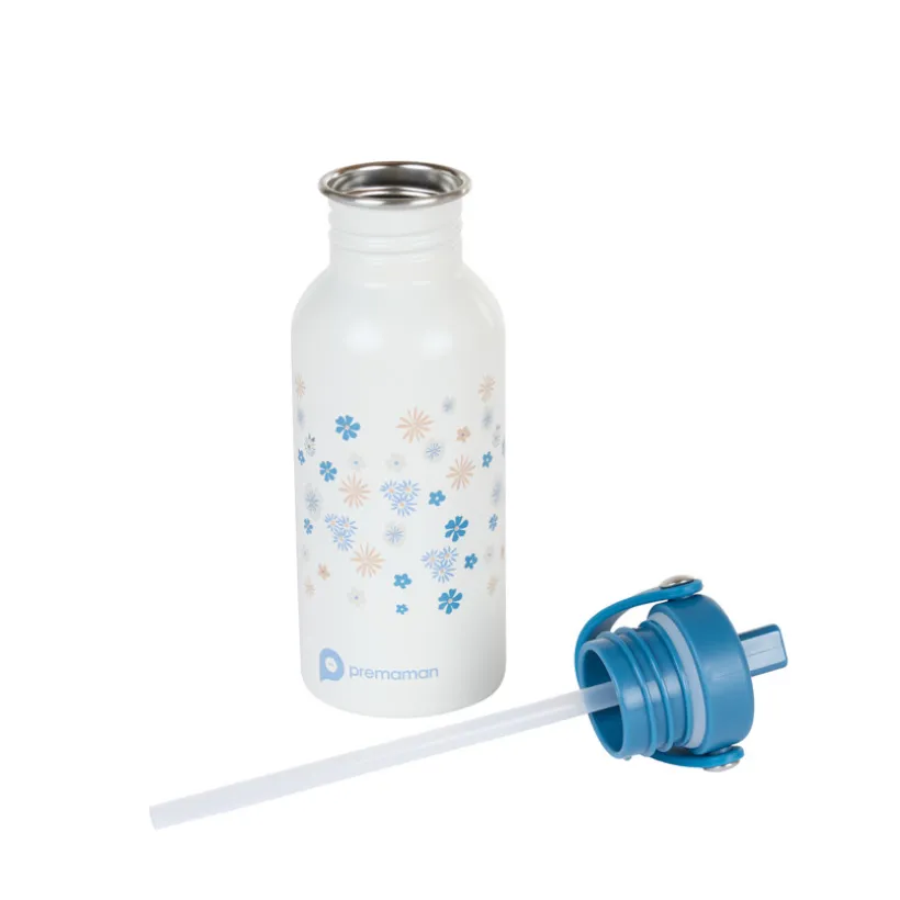 Gourde en inox avec Paille Tiny Flowers - 500 ml