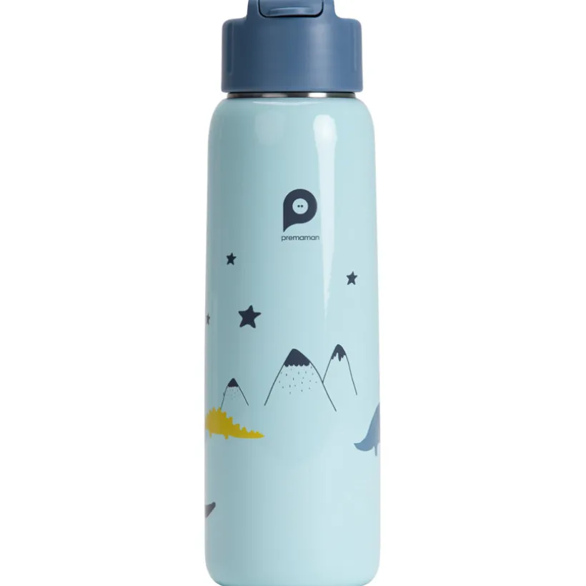 Gourde en métal Mes amis les dinos avec paille 380 ml