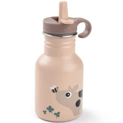 Gourde inox avec paille Tiny Farm Rose 350ML