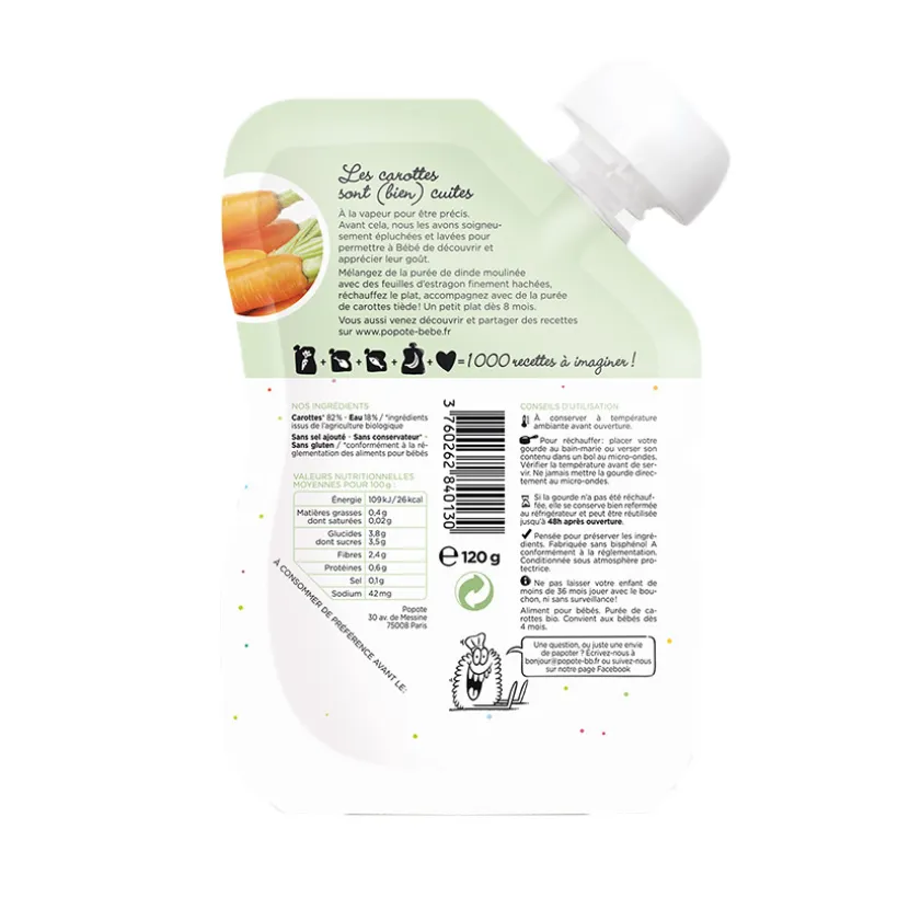Gourde à la carotte bio - 120g