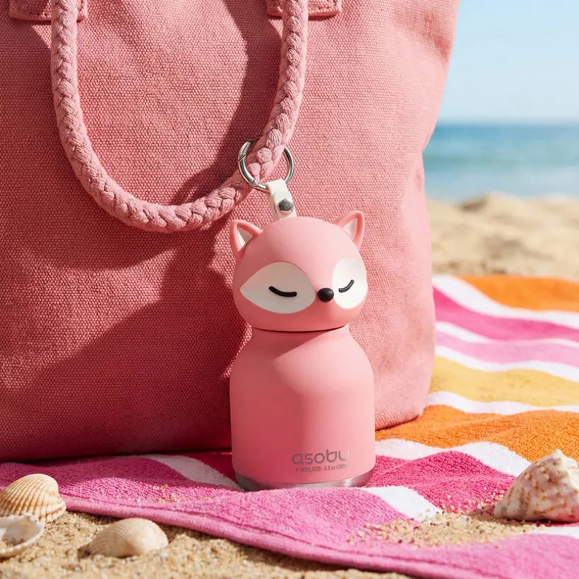 Gourde mini bestie renard rose - 200 ml